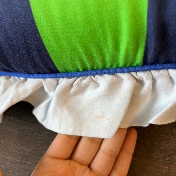 Anthropologie Pernille Rosenkilde Embroidered Pillow Floral Ruffled 18 x 18 - Picture 12 of 12